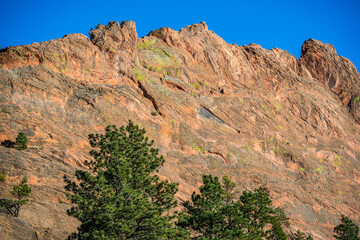 Rocky landscape scenery of Colorado Springs, Colorado