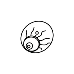 Eye pupil vein logo icon sign human head element Hand drawn Doodle line design Cartoon style Fashion print clothes apparel greeting invitation card medical banner poster badge flyer website Vector
