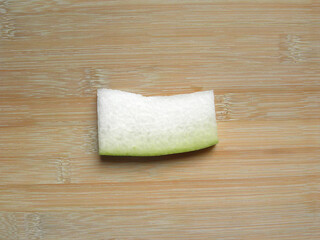 Sliced cut white color raw fresh Wax gourd