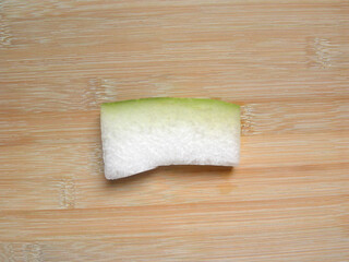 Sliced cut white color raw fresh Wax gourd