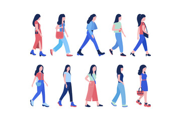 walking young women