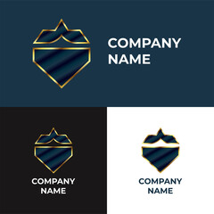 abstract logo design with golden style