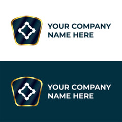 futuristic logo design with emblem