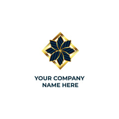 floral luxury logo. golden premium logo