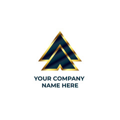 Letter A logo. Letter a golden premium logo