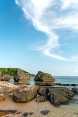 Obraz premium 沖縄県 西表島の忘勿石の海岸