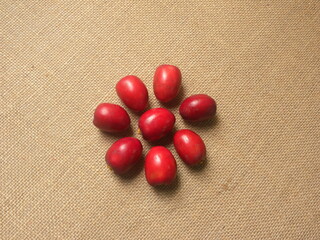Red color ripe whole fresh Dates