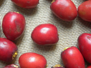 Red color ripe whole fresh Date