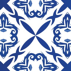 Ornamental azulejo portugal tiles decor.