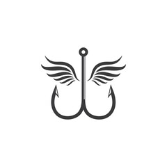 Obraz premium fishing hook logo icon vector illustration