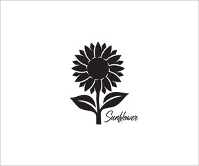 beautiful sunflower simple vector icon logo design illustration