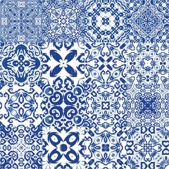 Portuguese ornamental azulejo ceramic.