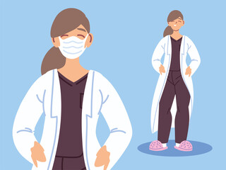 doctor female with face mask