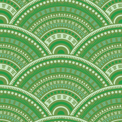 Ethnic circle shapes seamless geometric pattern. © SunwArt