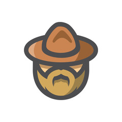 Canadian Mounted Police officer Vector Cartoon illustration.