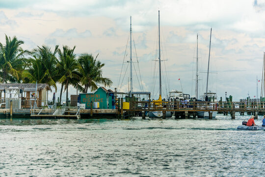 A docking area in Alice Town, Bimini, Bahmas.