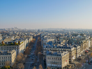 Fototapeta na wymiar panoramic aerial view of paris