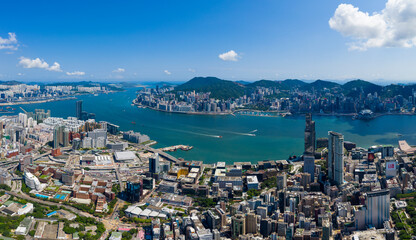 Top view of Hong Kong city