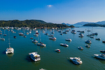 Fototapeta na wymiar Aerial view of Hong Kong yacht club