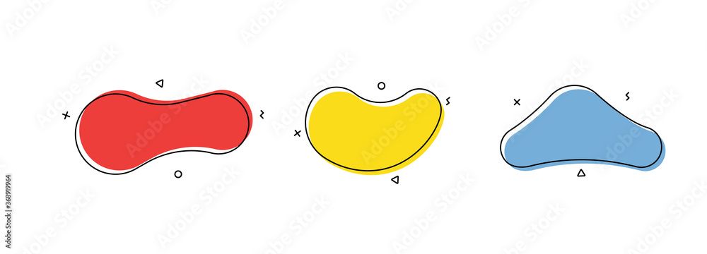 Canvas Prints set of modern organic and colorful shapes. fluid vector trendy, glowy elements and geometric shapes.