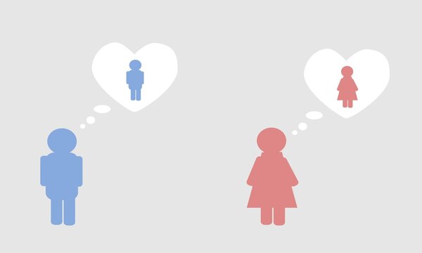 Male and Female Icon LGBT Concept.and heart balloon.