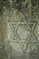 star of david carved into a wall