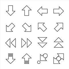 Arrows icons set cursor modern simple arrows vector illustration
