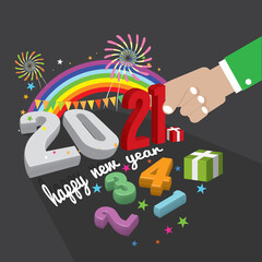 New Year Celebrate 2021 Vector Illustration.