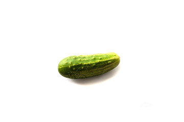 Isolated on white background cucumber, close-up photo
