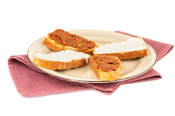 Sandwiches on beige plate