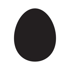 black oval, egg shape flat isolated on white background, oval shape icon black, oval geometry shaped, illustrations flat simple egg shaped