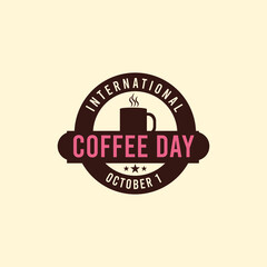 international coffee day vector template. Design for banner or print.