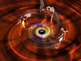 Illustrazione fantascientifica di un buco nero