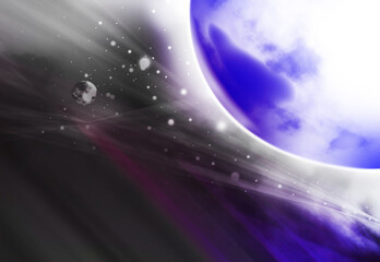 Illustrazione digitale della terra e della luna © o_sonia