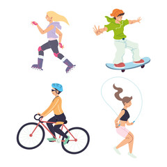 set of people doing outdoor activities