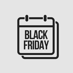 Black friday - vector icon calendar day, sale