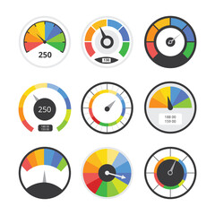 Speedometer set - speed measurement indicator tool collection