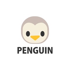 cute penguin cartoon logo vector icon illustration