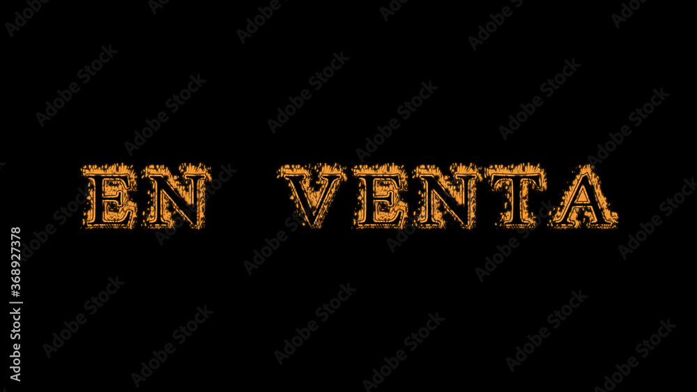 Fototapete en venta fire text effect black background. animated text effect with high visual impact. letter and