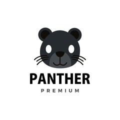 cute panther flat logo vector icon illustration