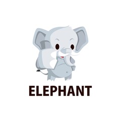 elephant thump up mascot character logo vector icon illustration