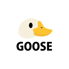 cute goose flat logo vector icon illustration