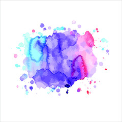 Vector watercolor splashes on white.