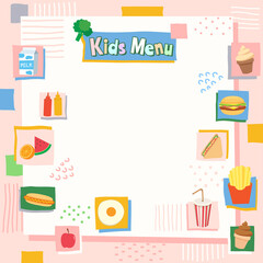 Kids menu template design