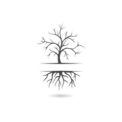 Tree with Roots icon with shadow