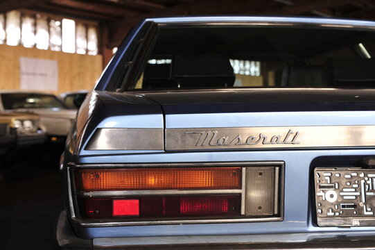 Backlight Of A Maserati Kyalami, Vintgae Italian Coupe