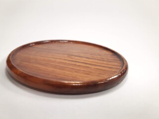 round wooden plate