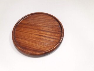 round wooden plate