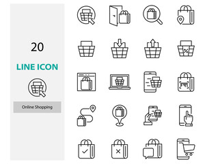 set of online shopping icons, shop application, customer service