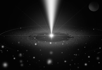 Illustrazione digitale di un buco nero